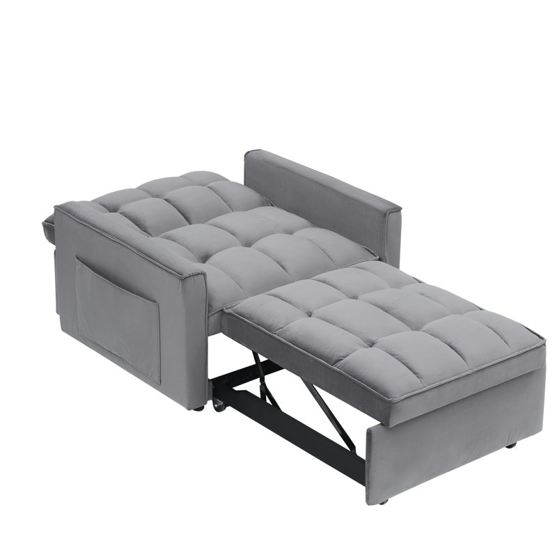 Lit futon convertible, gris foncé, pour bureau à domicile en velours gris pliable, économise de l'espace dans les petits espaces