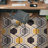 Rymann Geometric Yellow/Gray/Black Non-Slip Rubberback Area Rug-1555091684