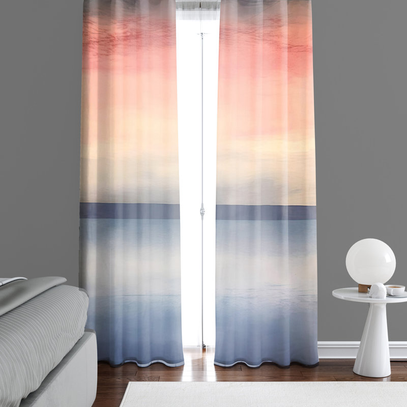 Paire de rideaux semi-transparents en polyester Bethke, L 20 po x L 82 po
