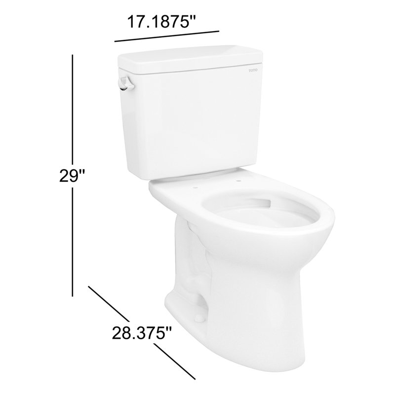Toilette allongée deux pièces Drake® 1,6 GPF (siège inclus), Os