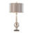 Joan 30" Contemporary Metal Table Lamp in Brushed Nickel with Grey Satin Shade from Grandview Gallery by LumiSource - Set of 2