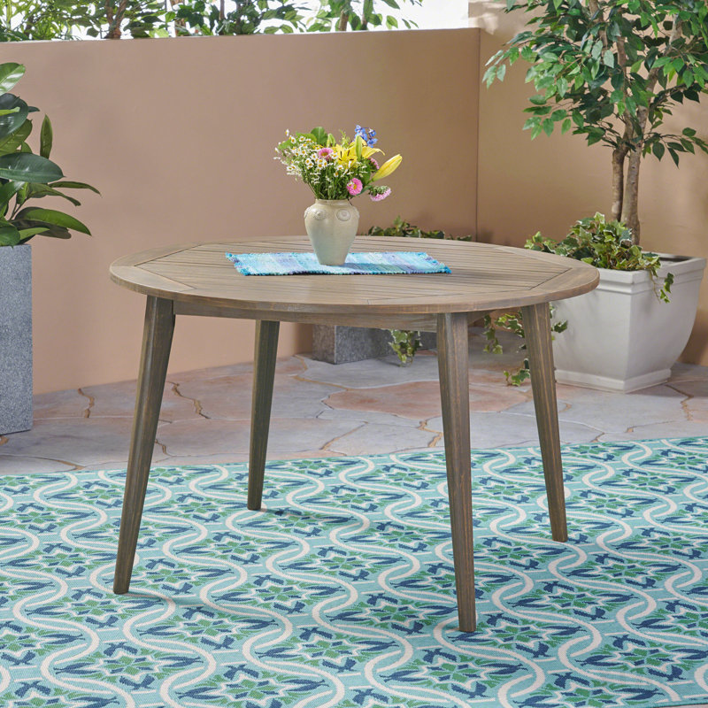 Table de patio pour l'extérieur, 30" H x 47.25" W x 47.25" D, Gray, Solid + Manufactured Wood