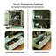 Buffet de cuisine contemporain avec portes et tiroir en verre double - menthe. Qualité fine, robustesse des pieds en bois massif, protection trempée. Tablette réglable, espace pratique.