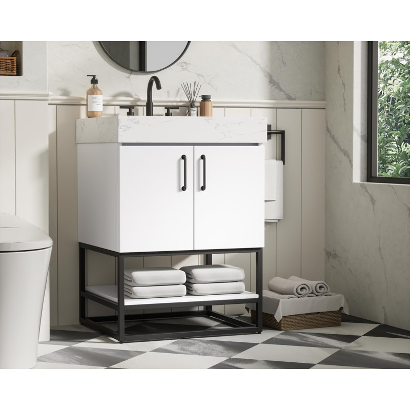Meuble-lavabo simple 24 po, Blanc
