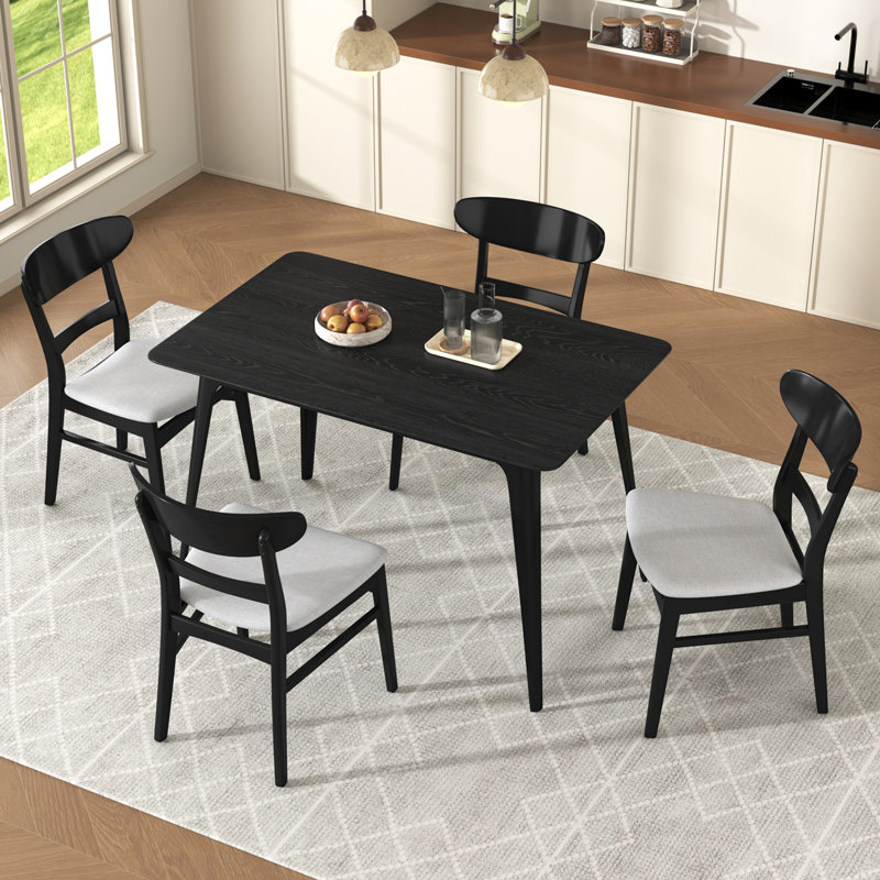 Ensemble de salle à manger 5 pièces Mid-Century, Gris clair