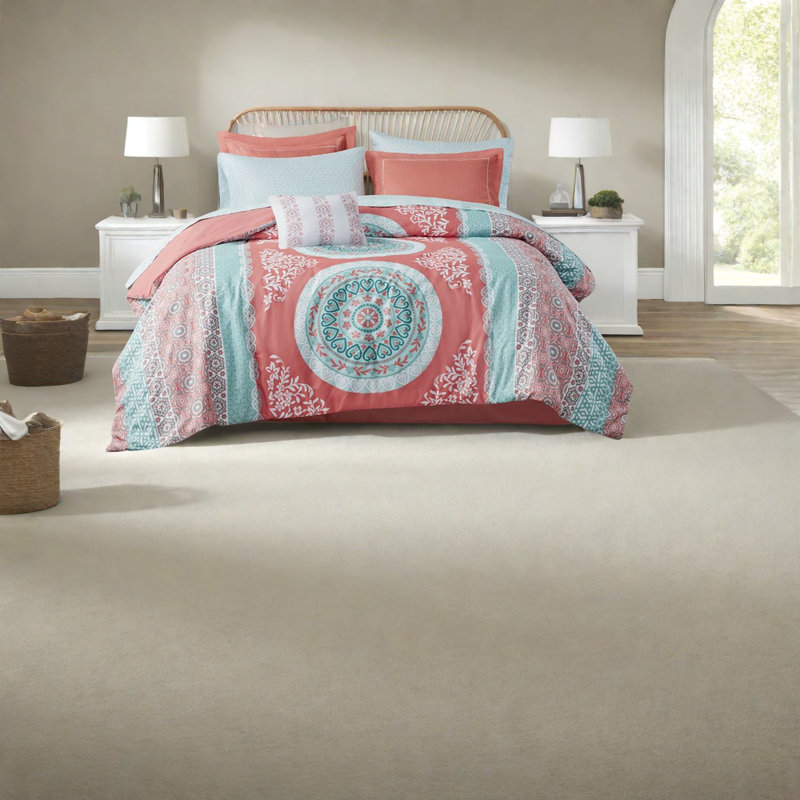 Comfortable Coral Boho Bedding Sets With Premium Polyester, Perfect For Home