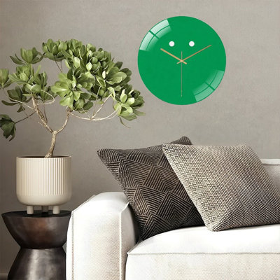 Horloge murale 12 po ronde en verre trempé avec mouvement à quartz silencieux
