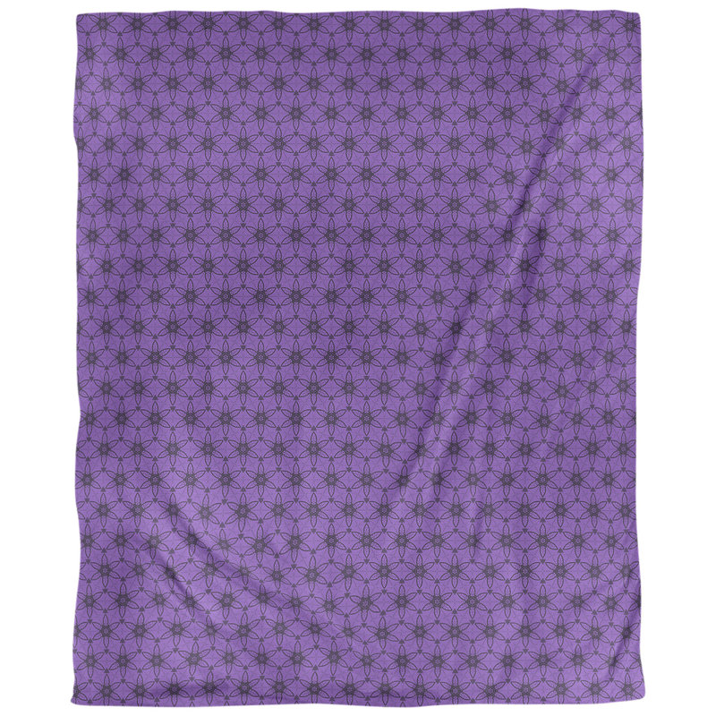Tissu à cercles ornés, Mauve / Noir, L 56 po x l 36 po, Coton peigné de base