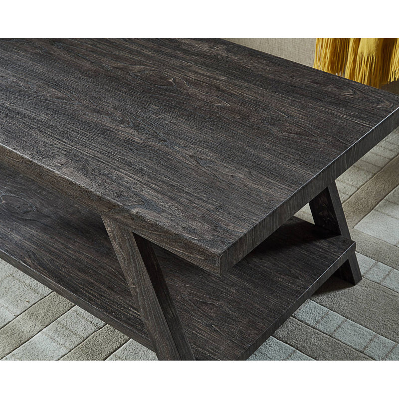 Ensemble de 3 tables basses contemporaines avec tablette reproduite, table de salon, Gris anthracite, Gris anthracite