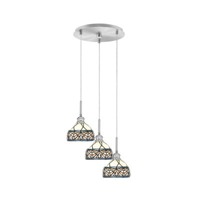 Edge 3 Light Cluster Pendalier With 7" Glass