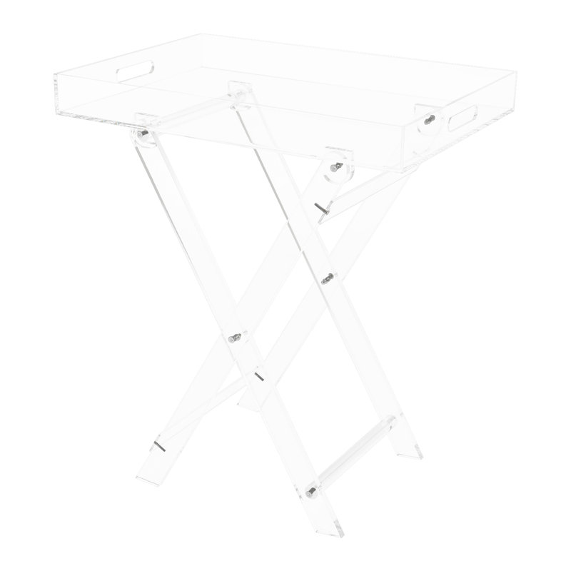 Folding Acrylic Tray Table, Modern Clear Side Table