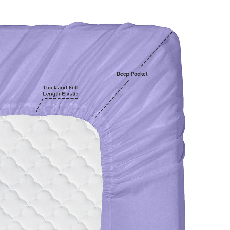 Microfiber Sheet Set, Lavender, Short Queen Sheet Set+Fitted Sheet+2 Pillowcases