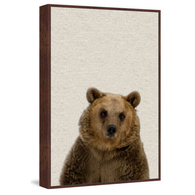 'Furry Bear' Floater Framed Canvas Print