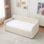 Structure de lit de jour simple rembourrée avec lit gigogne, canapé-lit simple pour chambre à coucher, soutien, lattes de bois, beige
