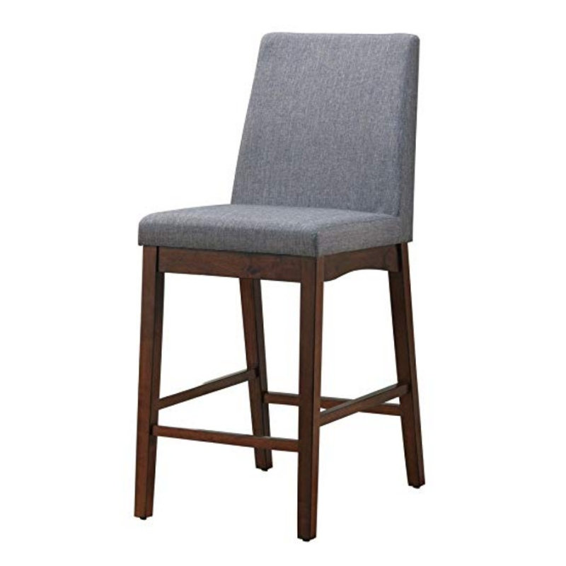 Lillis Stoddard Cotton Upholstered Ladder Back Parsons Chair in Gray