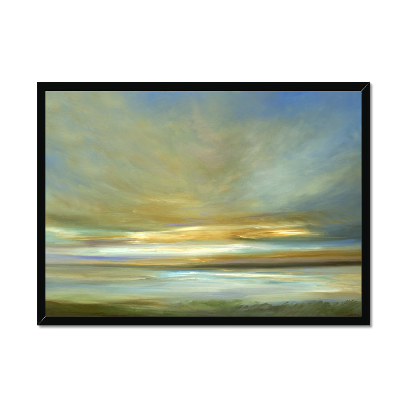 Light On The Dunes by Sheila Finch - Painting, Black Framed Paper Print, 34cm H x 50cm W