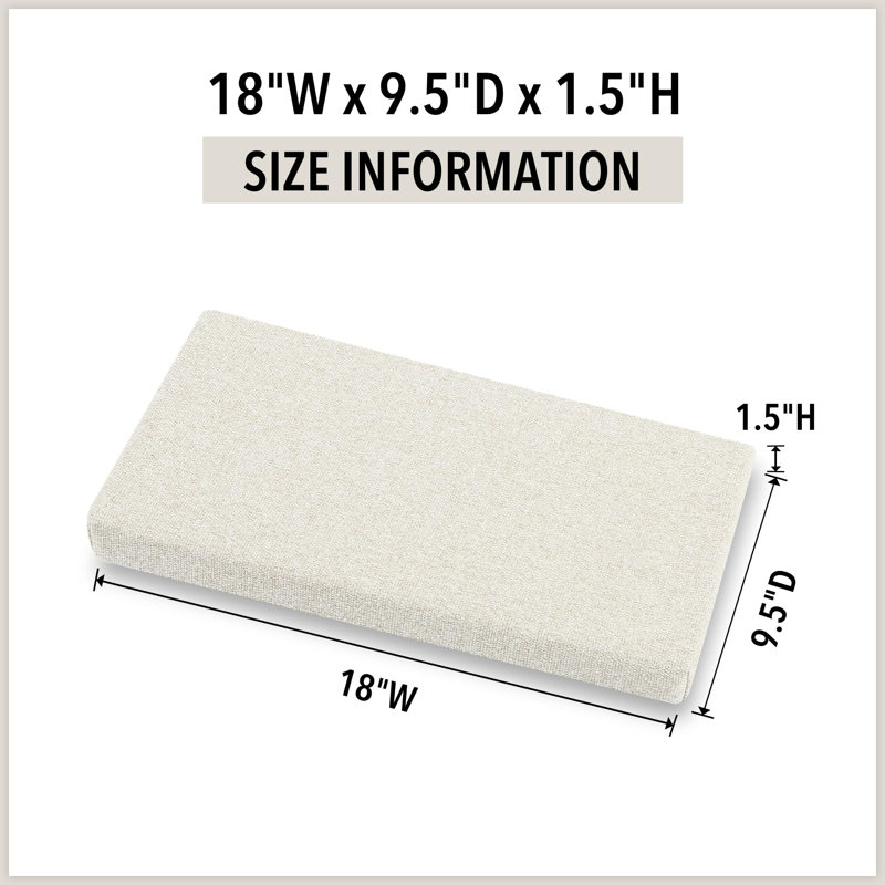 Housse pour coussin de siège de tabouret de bar rectangulaire avec attaches à sangle, 1 pièce, lin clair