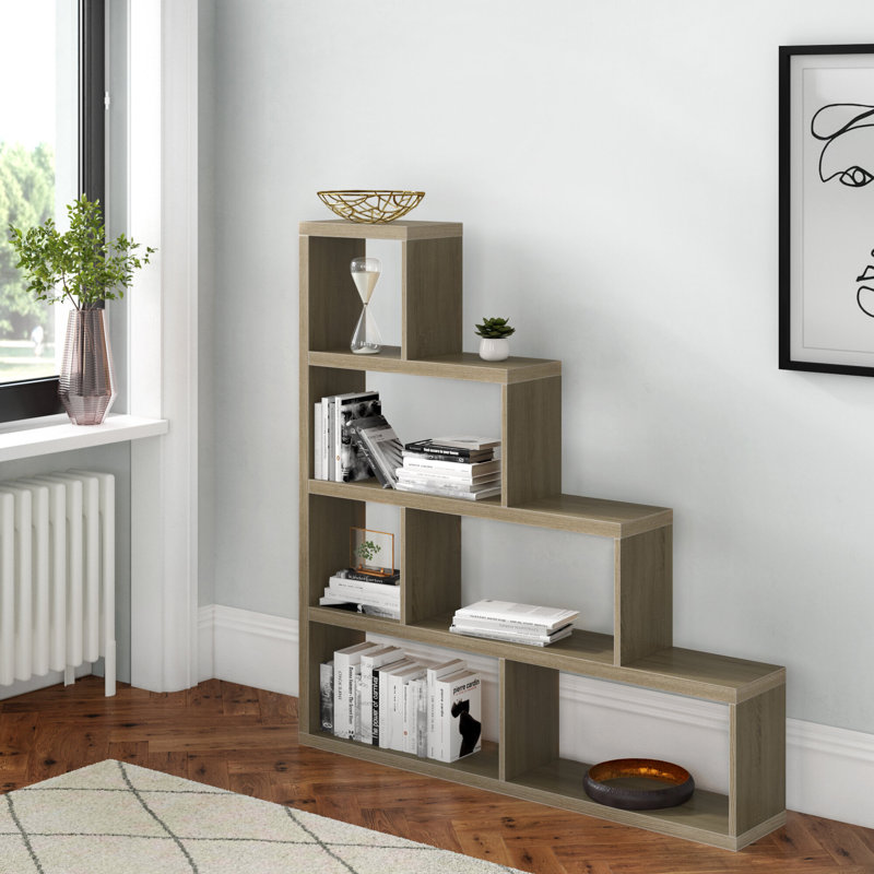 Accomac 163cm H x 155cm W Etagere Bookcase, Grey