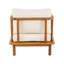 Fauteuil club en acacia avec coussin crème
