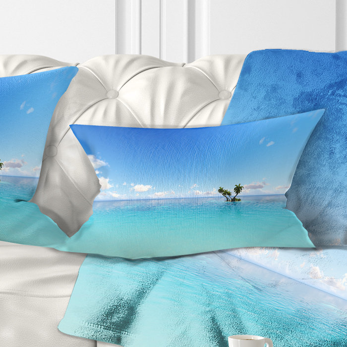 Coussin seascape de mer corails island, 12 po x 20 po, Coussin lombaire