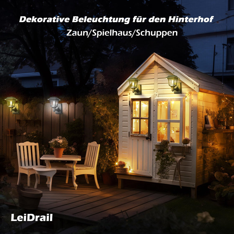 Athul Satin Black Solar Powered Outdoor Wall Lantern