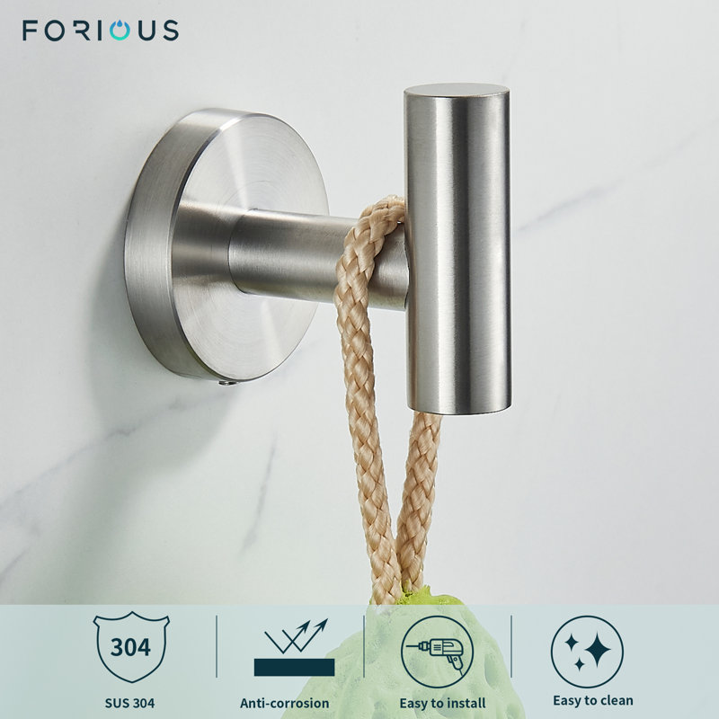Wall Mounted Towel Hook, Brushed Nickel