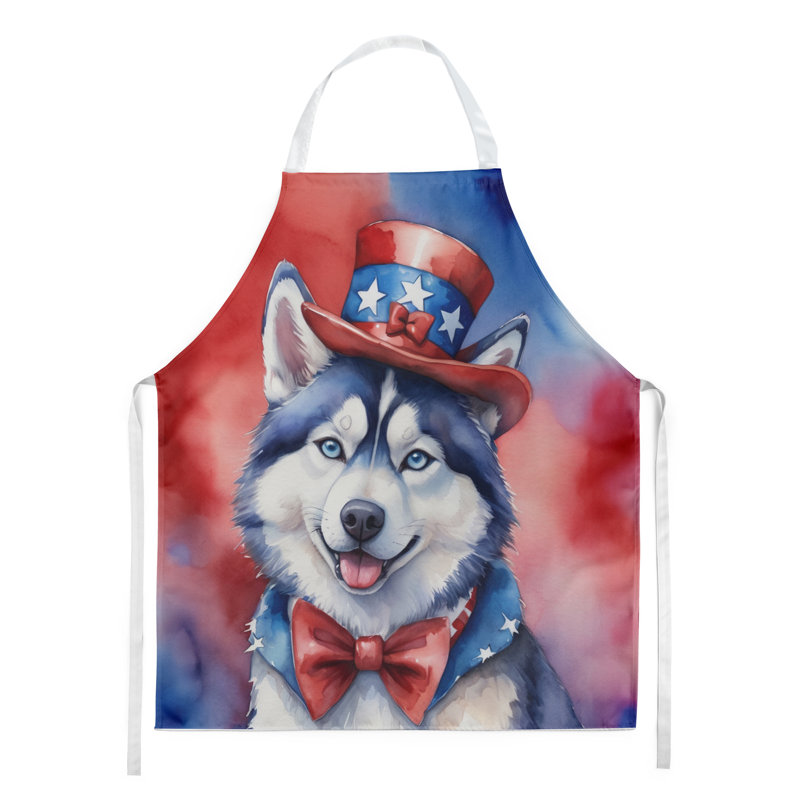 Patriotic American Apron, Siberian Husky