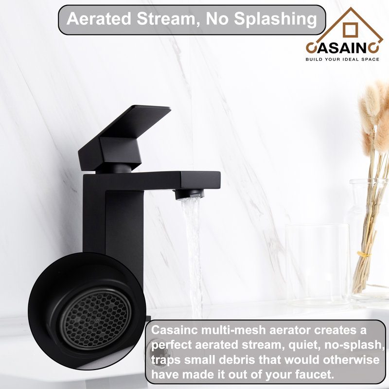 Matte Black Stainless Steel Single Handle Bathroom Faucet