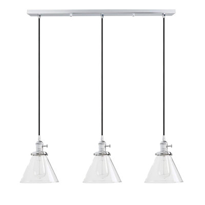 3 - Light Clear Kitchen Island Pendant