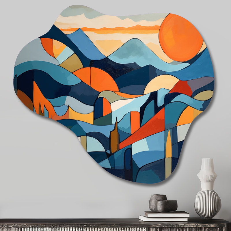 «Mid Century Perspectives II - Cloud Abstract Midcentury», reproduction d'art asymétrique, H 28 po x l 25 po