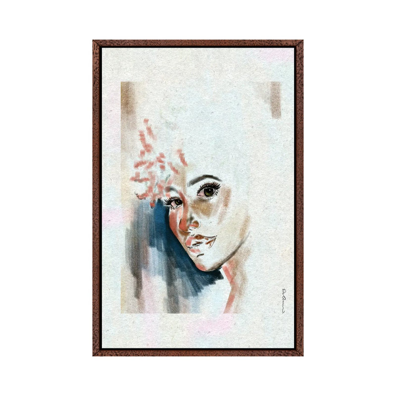 Barely by DeeLashee - Painting on Canvas, 66.04cm H x 45.72cm W x 3.81cm D, Classic Brown Wood Framed