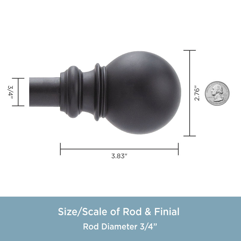 Black Adjustable Steel Bay Window Double Curtain Rod