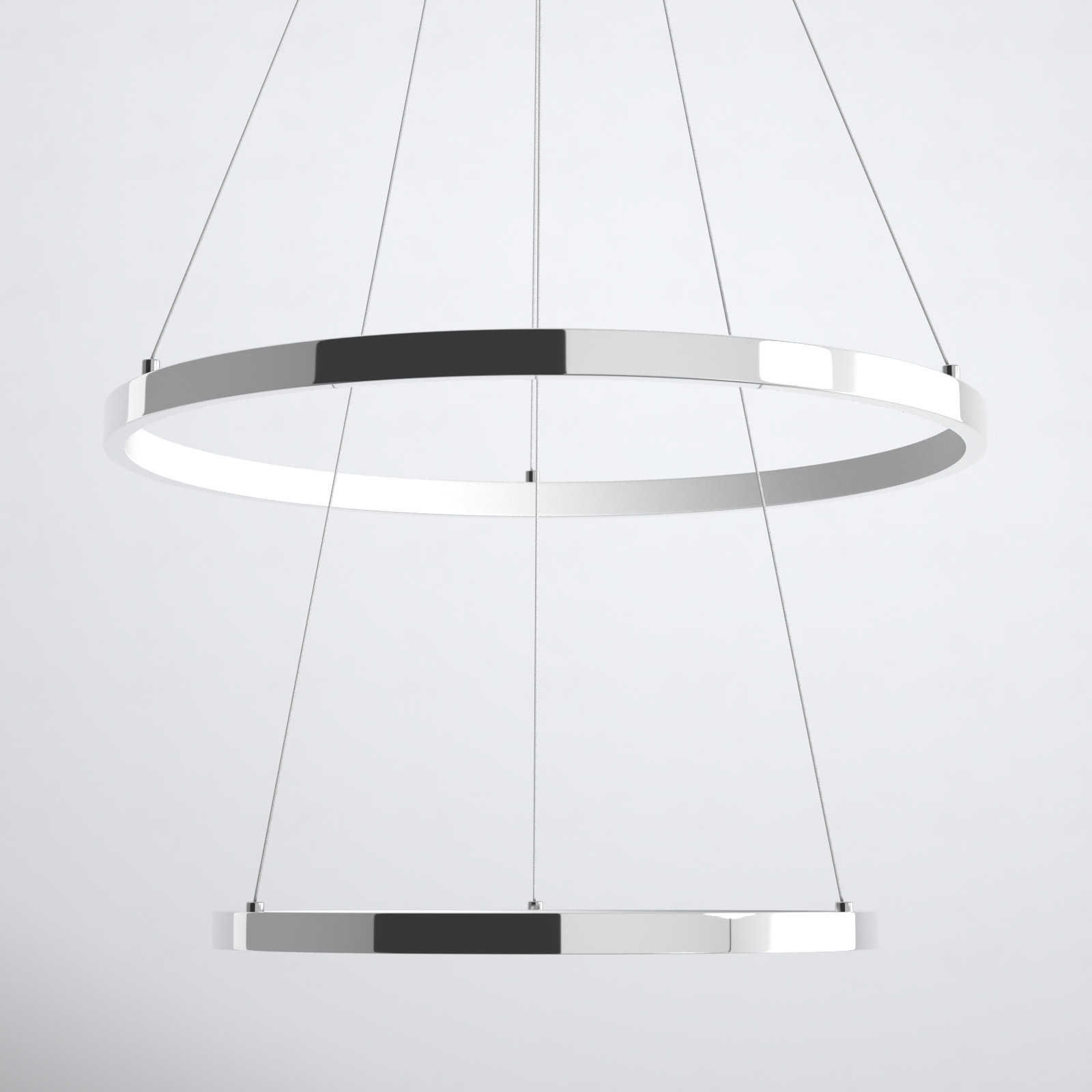 Saleigh 2 - Light LED Geometric Chandelier, Chrome, 1.25" H x 23" W x 23" D
