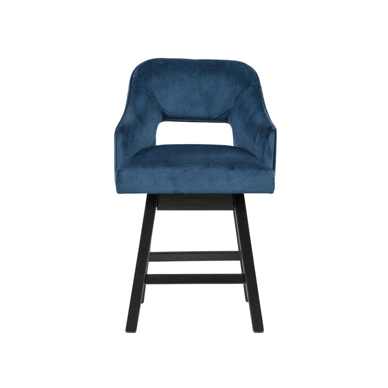Nestor Swivel Upholstered Counter Stool with Solid Wood Frame, Counter Stool (25.25" Seat Height), Oatmeal