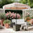 Square Outdoor End Table,Wicker Side Table With Umbrella Hole-1715182792