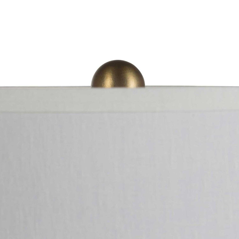 Luca Blue Ceramic Table Lamp with Linen Shade