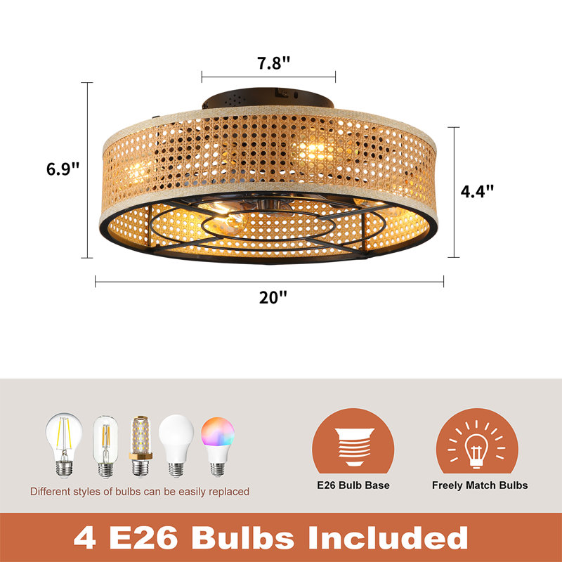Tamarea 19.6'' Ceiling Fan with Light Kit