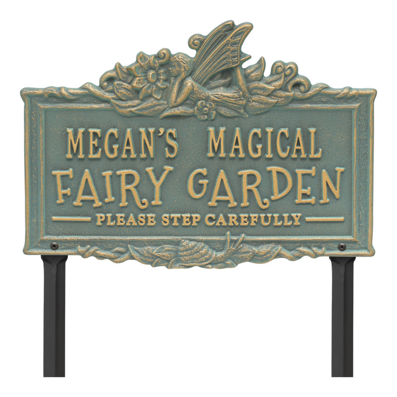 My Fairy Garden Personalized Lawn Plaque, Bronze Verdigris, Yes