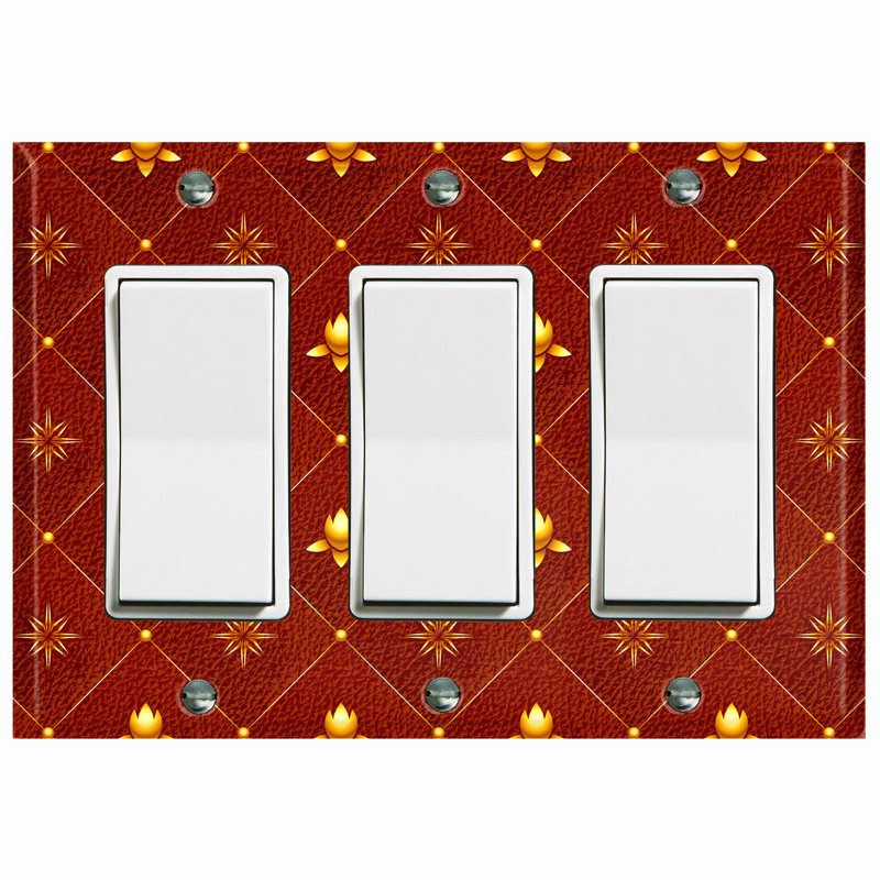 Plaque murale à 3 interrupteurs à bascule Elegant Damask Trinket