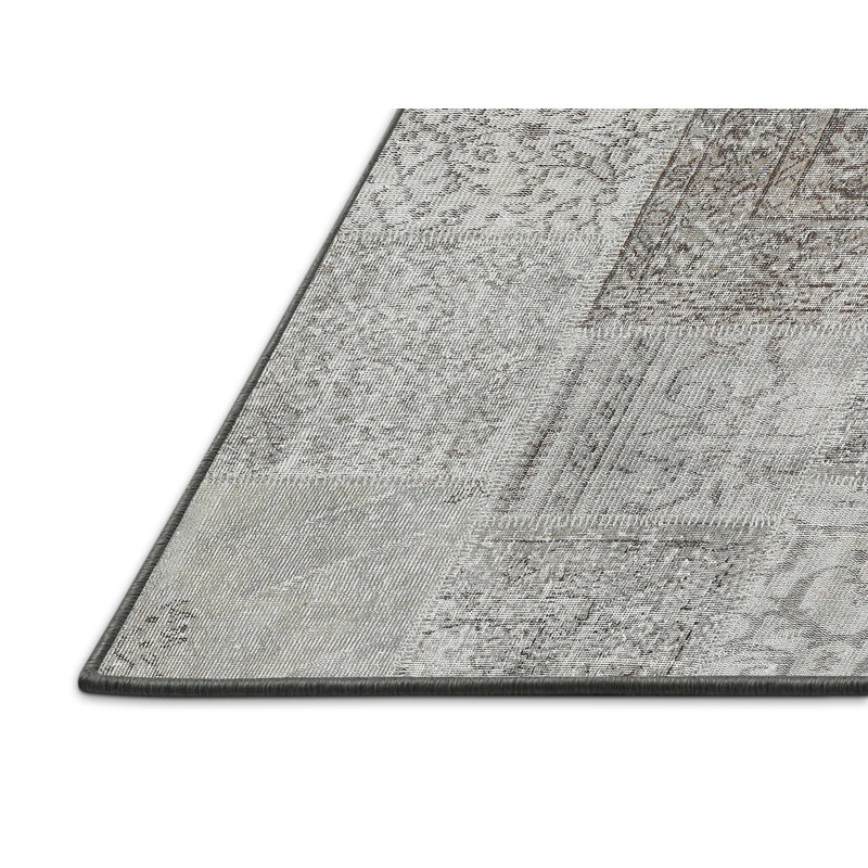 Tapis contemporain gris / beige, Rectangle 5 pi x 8 pi