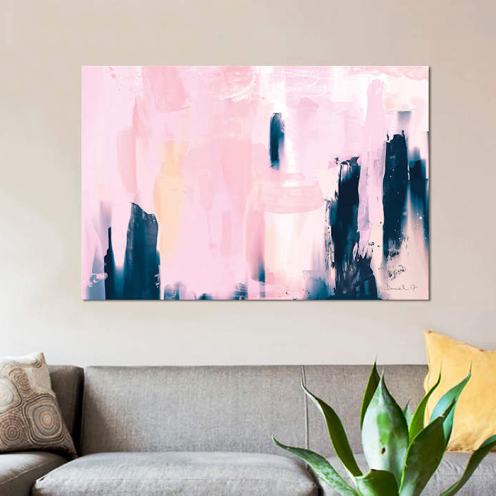 «Pink Navy», reproduction d'impression sur toile, H 40 po x l 60 po, Toile tendue, Sans cadre