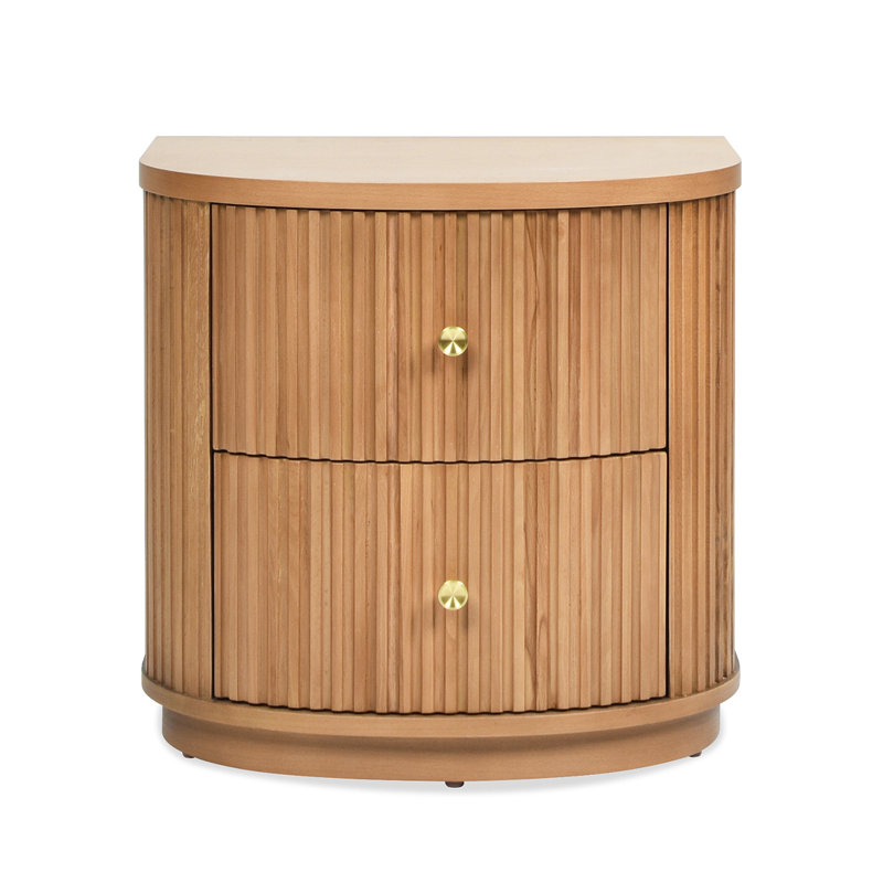 Mackenzie 24" 2-Drawer Storage Side Table, Brown