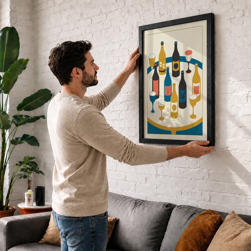 Cheers Collection Modern - Framed Print, Black, A4 - 29.7 x 21.0 cm