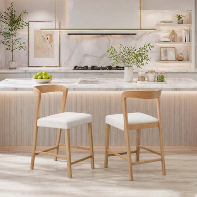 Solid Rubber Wood Counter Stools