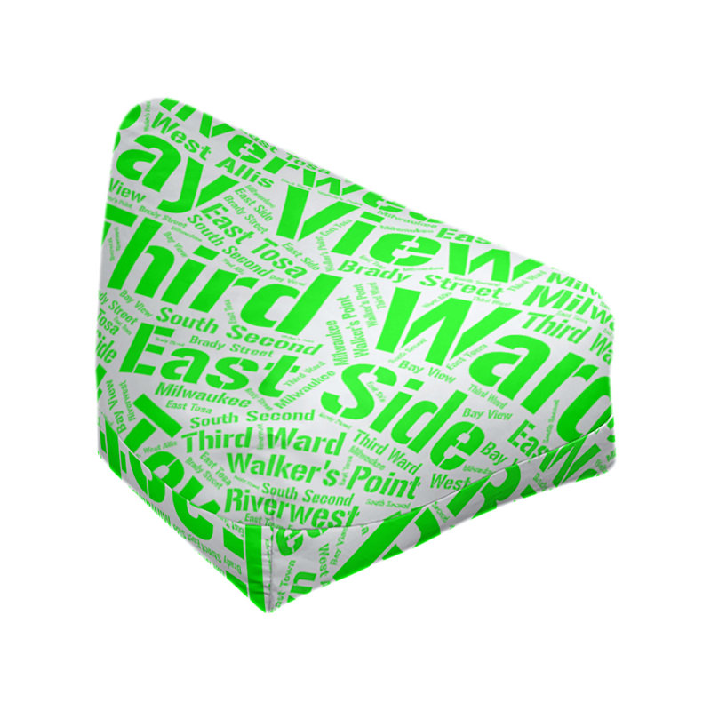 Classic Bean Bag, Milwaukee, 42" H x 38" W x 29" D, Green Polyester Blend