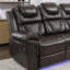 Fauteuil inclinable manuel de cinéma maison avec console centrale et bande lumineuse à DEL pour le salon-186036989