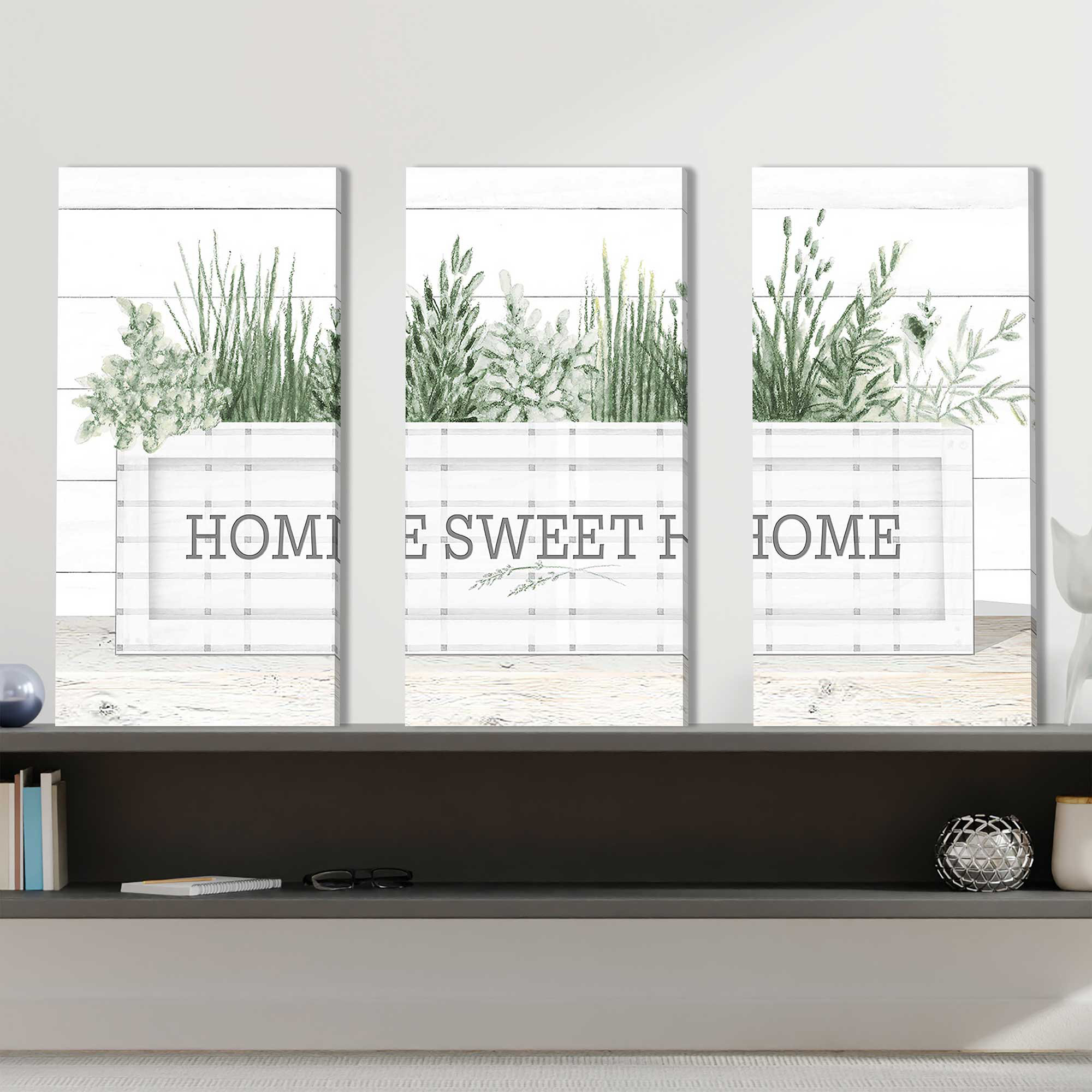 home sweet home 3 piece wall art