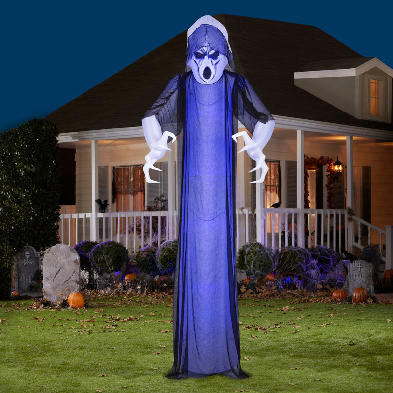 Airblown Lightshow Short Circuit Frightening Ghost Inflatable with Overlay Giant