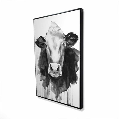 Vache - Toile encadrée avec des animaux de ferme | Décoration intérieure