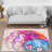 Non-Woven Lightweight Printed Rug Featuring a Classic Floral Pattern in a Soft Pastel Palette Perfect for Adding an Elegant Touch to Any Interior Space-126243063